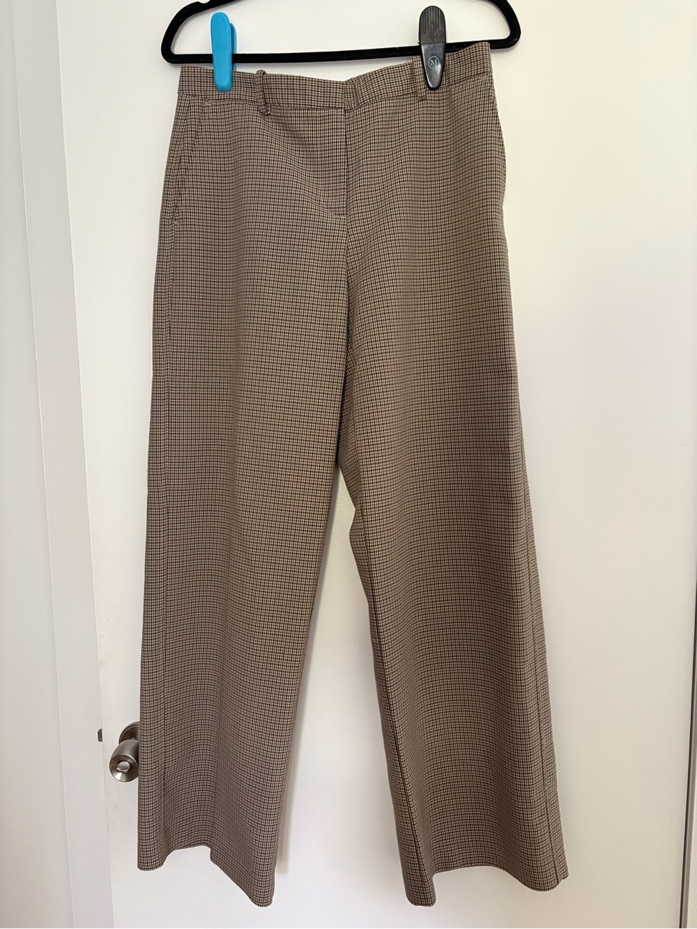 Women's Wide-Leg Plaid Dress Pants in Brown Zara